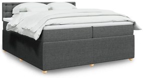 ΚΡΕΒΑΤΙ BOXSPRING ΜΕ ΣΤΡΩΜΑ ΣΚΟΥΡΟ ΓΚΡΙ 200X200 ΕΚ. ΥΦΑΣΜΑΤΙΝΟ 3289878