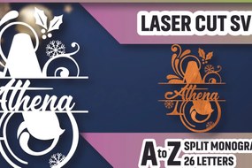 Σετ των 2 Intra απο ξύλο plywood 3mm-4mm πάχος Christmas Split Monogram Cut Δίασταση 15x15 cm INTRAFABR-105189723