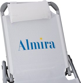 ΞΑΠΛΩΣΤΡΑ ΠΑΡΑΛΙΑΣ ALMIRA HM5054.03 ΒΑΡΕΩΣ ΤΥΠΟΥ ΛΕΥΚΗ ΑΛΟΥΜΙΝΙΟΥ 188x58x31-81 cm.
