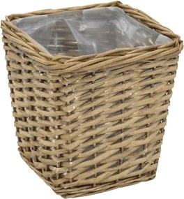vidaXL Γλάστρες Υπερυψωμένες 3 τεμ. Wicker με Επένδυση Πολυαιθυλενίου