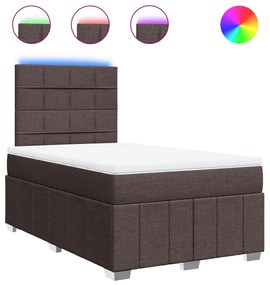 Κρεβάτι Boxspring με Στρώμα Σκούρο Καφέ 120x190 εκ Υφασμάτινο 3293910