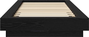 vidaXL Κρεβάτι με φωτισμό LED Μαύρη Δρυς 80 x 200 cm