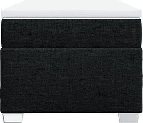 vidaXL Κρεβάτι Boxspring με Στρώμα Μαύρο 90x190 εκ.Υφασμάτινο