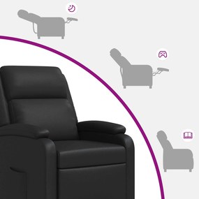 vidaXL Αναπαυτική Καρέκλα Μαύρο Τεχνητό Δέρμα