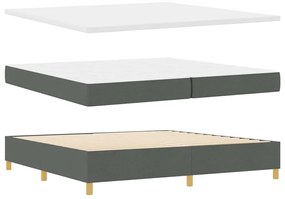 vidaXL Κρεβάτι με ελατήρια με στρώμα Γκρι 200 x 200 cm ύφασμα