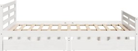 vidaXL Σκελετός Κρεβ. Χωρίς Στρώμα Λευκό 140x200 εκ Μασίφ Πεύκο