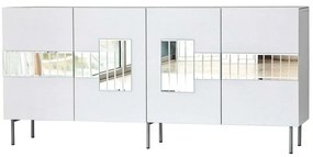 Μπουφές Paris 552NOS1803 180x40x80cm White-Silver Μοριοσανίδα, Μελαμίνη