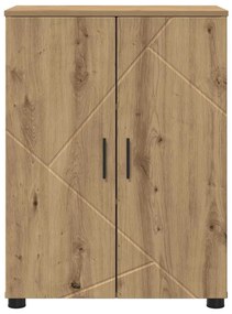 vidaXL Ντουλάπι Μπάνιου με ράφι με πόρτα artisan δρυς 60 x 35 x 80 εκ