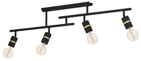 Φωτιστικό Οροφής Eglo 900176 LURONE Μαύρο Ματ (Black Mat)|Μπρούτζινο (φυσικό) (Brass natural)