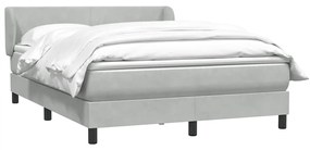 vidaXL Κρεβάτι Boxspring με Στρώμα Ανοιχτό Γκρι 160x210 εκ. Βελούδινο