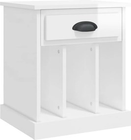 vidaXL Κομοδίνο Γυαλιστερό Λευκό 43 x 36 x 50 εκ.