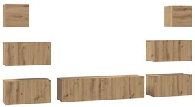 vidaXL Σετ επίπλου τηλεόρασης 8 pcs artisan δρυς 60 x 30 x 30 cm