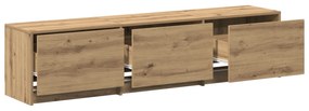 vidaXL Κιβώτιο τηλεόρασης με LED Δρυού 165x34x40 εκ. Επεξεργασμένο Ξύλο