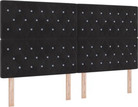 vidaXL Κρεβάτι box spring με στρώμα Μαύρο 180 x 200 cm Βελούδο