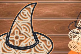 Σετ των 2 Intra απο ξύλο plywood 3mm-4mm πάχος Τρισδιάστατο αποκριάτικο καπέλο πολλαπλών επιπέδων Δίασταση 15x15 cm INTRAFABR-15096311