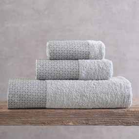 Πετσέτες Sinclair Σε Κουτί (Σετ 3τμχ) Light Grey- Grey Ρυθμός Towels Set 70x140cm 100% Cotton Foam