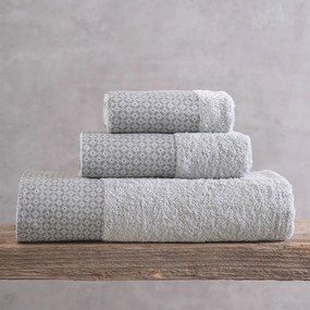 Πετσέτες Sinclair Σε Κουτί (Σετ 3τμχ) Light Grey- Grey Ρυθμός Towels Set 70x140cm 100% Πενιέ Βαμβάκι