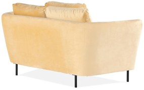 Διθέσιος καναπές Augusta 162, Κίτρινο, 160x100x78cm, Ταπισερί, Πόδια: Μεταλλικά