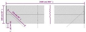 Συρματόπλεγμα Περίφραξης Ασημί 1,6 x 25 μ. με Στύλους - Ασήμι