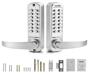 VEVOR Mechanical Keyless Entry Door Lock 14 Key Mechanical Keypad Lock Sliver