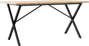 vidaXL Τραπέζι Τραπεζαρίας Πλαίσιο X Μασίφ Πεύκο/Ατσάλι
