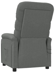 vidaXL Πολυθρόνα Μασάζ Ηλεκτρική Σκούρο Γκρι Υφασμάτινη