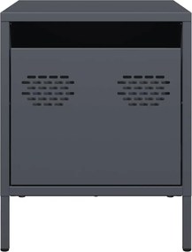 vidaXL Κομοδίνο Ανθρακί 35x39x43,5 εκ. από Χάλυβα