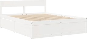 vidaXL Σκελετός Κρεβ. Χωρίς Στρώμα Λευκό 150x200 εκ Μασίφ Πεύκο