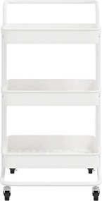 vidaXL Τρόλεϊ Κουζίνας 3 Επιπέδων Λευκό 42 x 35 x 85 εκ. Σίδερο/ABS