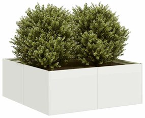 Ζαρντινιέρα Λευκή 80x80x30 εκ. από Χάλυβα