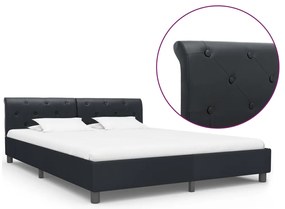 vidaXL Πλαίσιο Κρεβατιού Μαύρο 180 x 200 εκ. από Συνθετικό Δέρμα