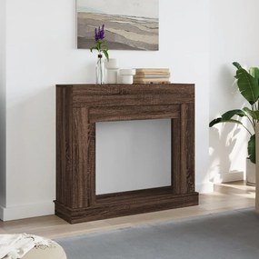 vidaXL Πλαίσιο Τζακιού Καφέ Δρυς 100x30x87,5 εκ. από Επεξ. Ξύλο