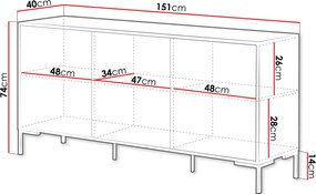 Μπουφές Merci - 150.00Χ40.00Χ74.00cm