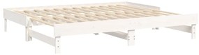 vidaXL Καναπές Κρεβάτι Συρόμενος Λευκός 2x(90x200) εκ. Μασίφ Πεύκο