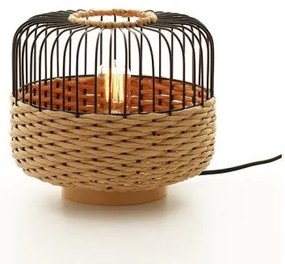 Επιτραπέζιο Φωτιστικό Πορτατίφ Ε27 40W Paper Rope Πλέγμα Sunlight-ALISA-T-HC-Καφέ ALISA-T-HC