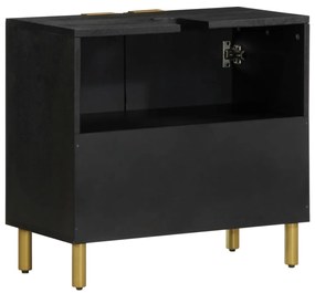 vidaXL Ντουλάπι Μπάνιου Μαύρο 62 x 33 x 58 εκ. από Επεξεργασμένο Ξύλο