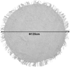 Χαλί Chata Inart γιούτα σε φυσική απόχρωση Φ120x1εκ