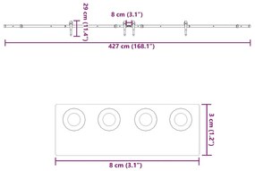 Μηχανισμός Συρόμενης Μεσόπορτας Μαύρος 427 εκ. Ατσάλινος