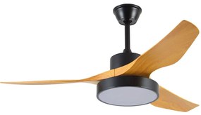 Ανεμιστήρας Οροφής Nitinat 102000220 Με Φως Led Και Τηλεχειριστήριο Φ132x25cm 25W Natural-Black Inlight Διάμετρος 132cm