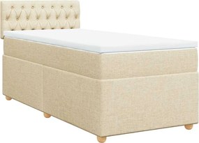 vidaXL Κρεβάτι Boxspring με Στρώμα Κρεμ 80 x 200 εκ. Υφασμάτινο