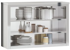 vidaXL Ντουλάπι Κουζίνας Επιτοίχιο με Ράφια Ανοξείδωτο Ατσάλι