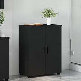 vidaXL Ντουλάπι Μπάνιου Μαύρο 60 x 35 x 80 εκ Επεξεργασμένο ξύλο