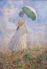 Αναπαραγωγή Woman with a Parasol turned to the Right, 1886, Claude Monet