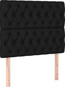 vidaXL Κρεβάτι Boxspring με Στρώμα Μαύρο 100 x 200 εκ. Υφασμάτινο