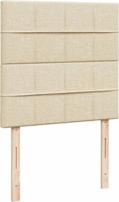 vidaXL Κρεβάτι Boxspring με Στρώμα Κρεμ 100 x 200 εκ. Υφασμάτινο