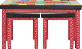 vidaXL End Table 2 pcs Πολύχρωμο Στερεό Ξύλο Μάνγκο και Μηχανικά Ξύλα