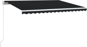 vidaXL Τέντα Συρόμενη Χειροκίνητη Ανθρακί 450 x 350 εκ.