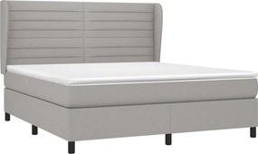 vidaXL Κρεβάτι Boxspring με Στρώμα Αν. Πράσινο 160x200εκ Υφασμάτινο