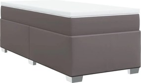 vidaXL Κρεβάτι Boxspring με Στρώμα Γκρι 80 x 200 εκ. Συνθετικό Δέρμα