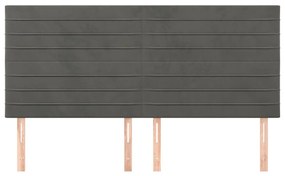 vidaXL Κεφαλάρια Κρεβατιού 4 τεμ. Σκ. Γκρι 80 x 5 x 78/88εκ. Βελούδινο